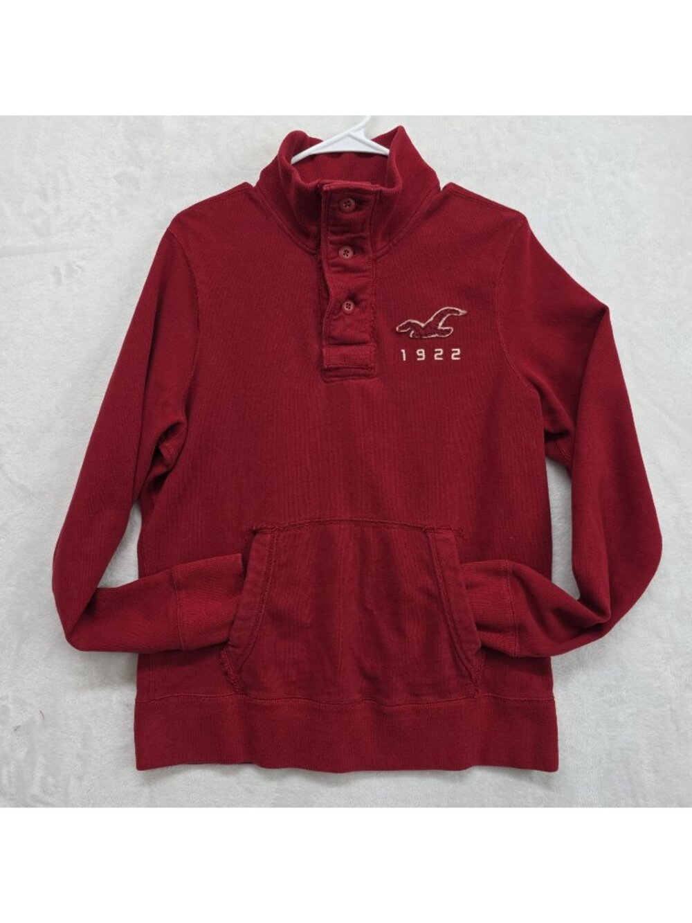 Hollister 1922 Mens Stand Collar Pullover Sweatshirt Red Size XL #5534 Irregular